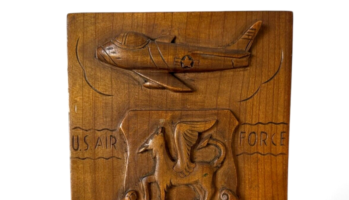 Vintage U.S. Air Force Commemorative Wooden Plaque, Signed Lucius W. Boseman