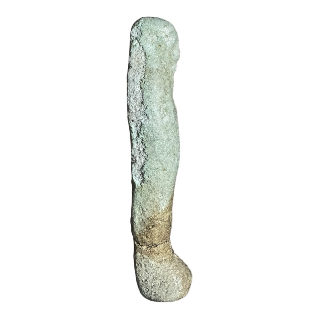 Ancient Egyptian Hand-Carved Faience Glazed Stone Ushabti Figure - Tomb Art