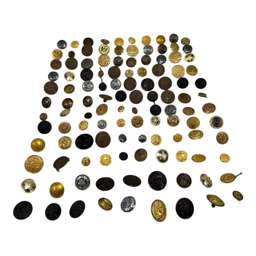 Vintage Lot of 120 Retired Police, Military & Fire Buttons