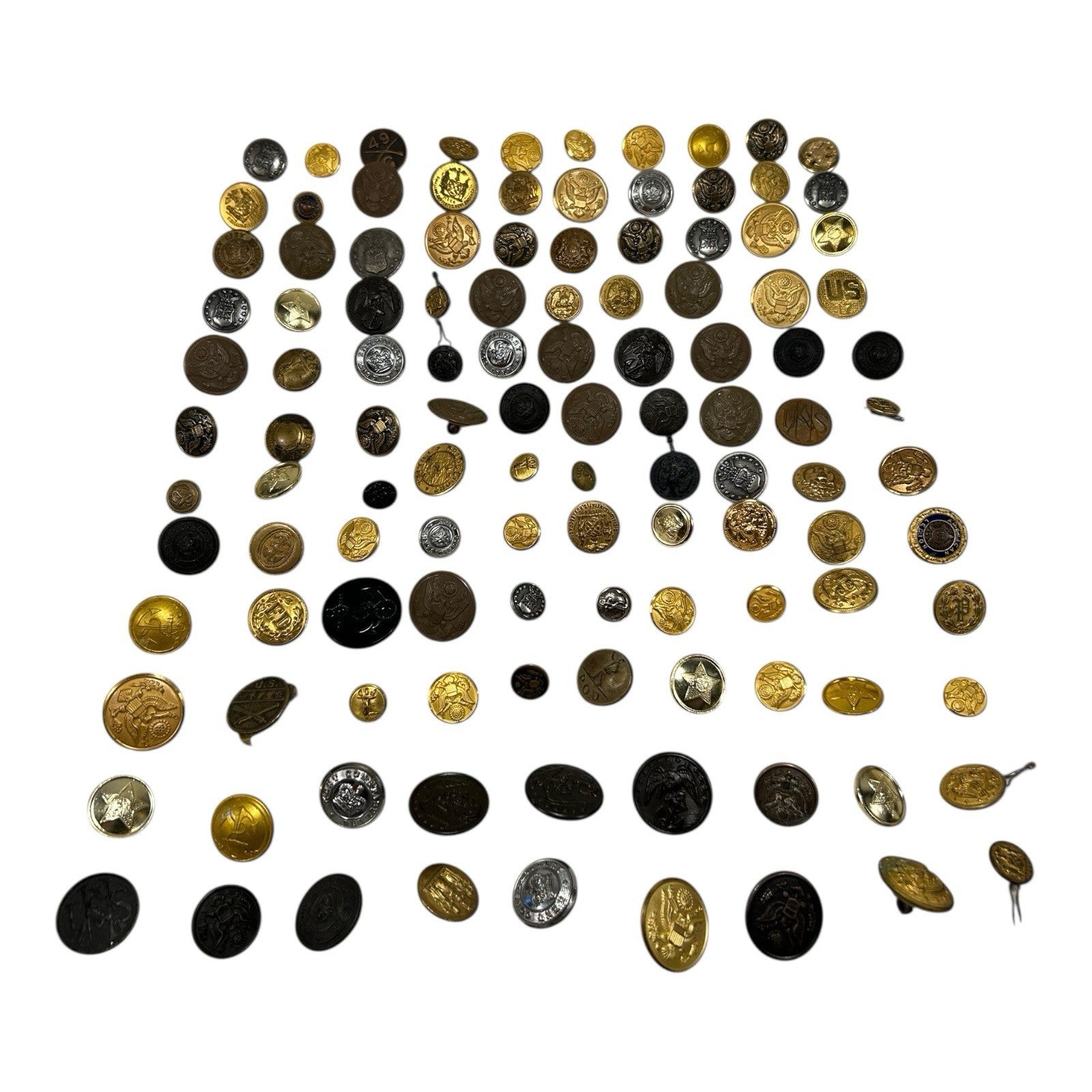 Vintage Lot of 120 Retired Police, Military & Fire Buttons