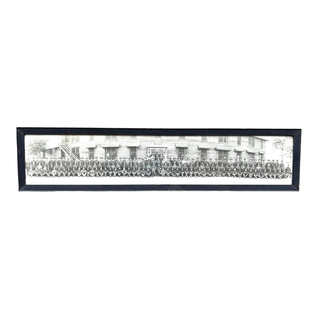 Antique WWI Panoramic Soldiers Photo Camp Jackson SC - Framed Yard-Long