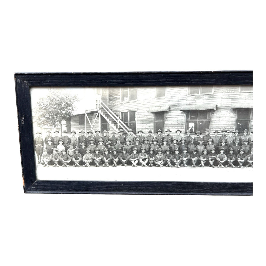Antique WWI Panoramic Soldiers Photo Camp Jackson SC - Framed Yard-Long