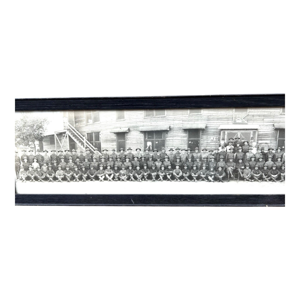 Antique WWI Panoramic Soldiers Photo Camp Jackson SC - Framed Yard-Long
