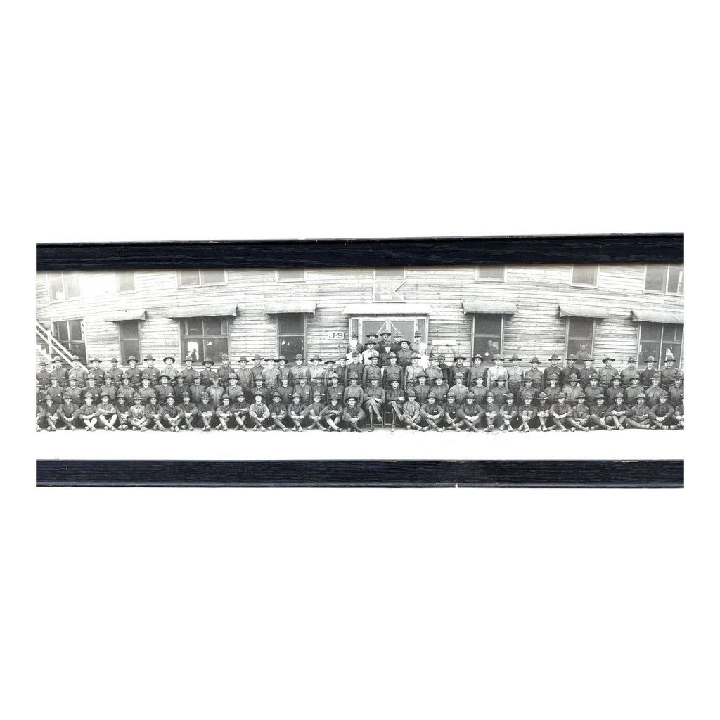 Antique WWI Panoramic Soldiers Photo Camp Jackson SC - Framed Yard-Long