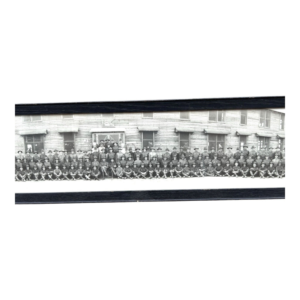 Antique WWI Panoramic Soldiers Photo Camp Jackson SC - Framed Yard-Long