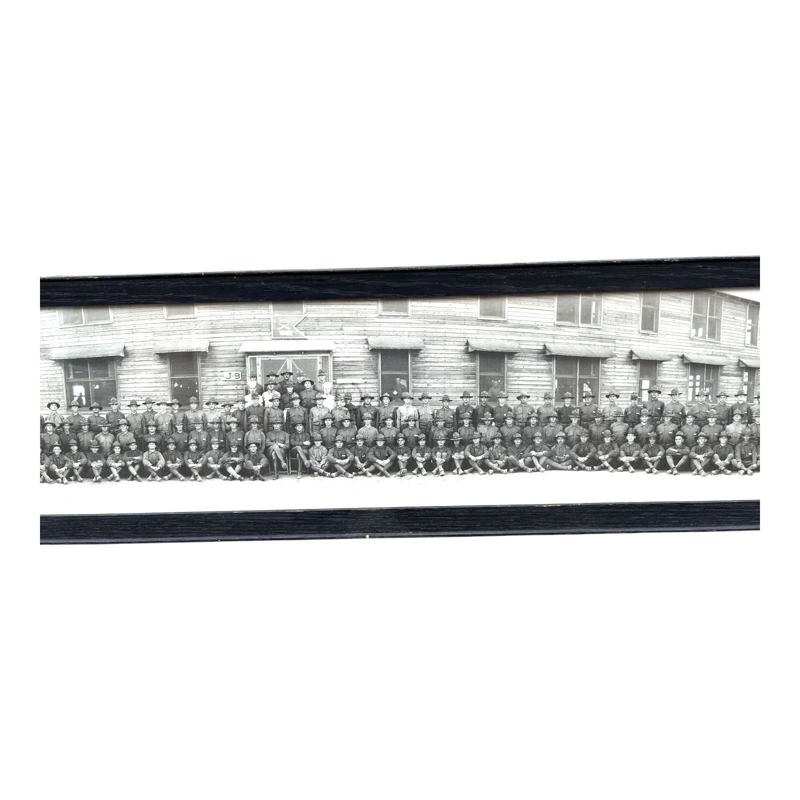Antique WWI Panoramic Soldiers Photo Camp Jackson SC - Framed Yard-Long