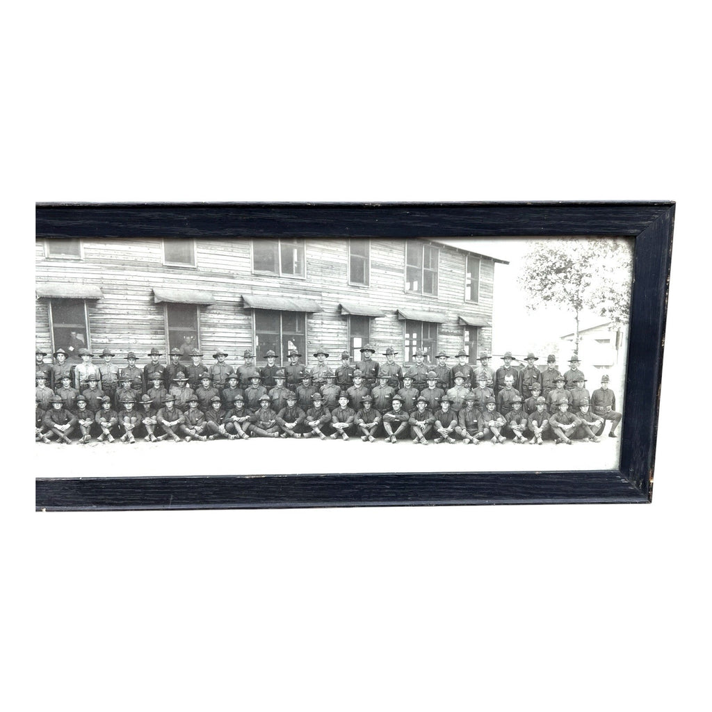 Antique WWI Panoramic Soldiers Photo Camp Jackson SC - Framed Yard-Long