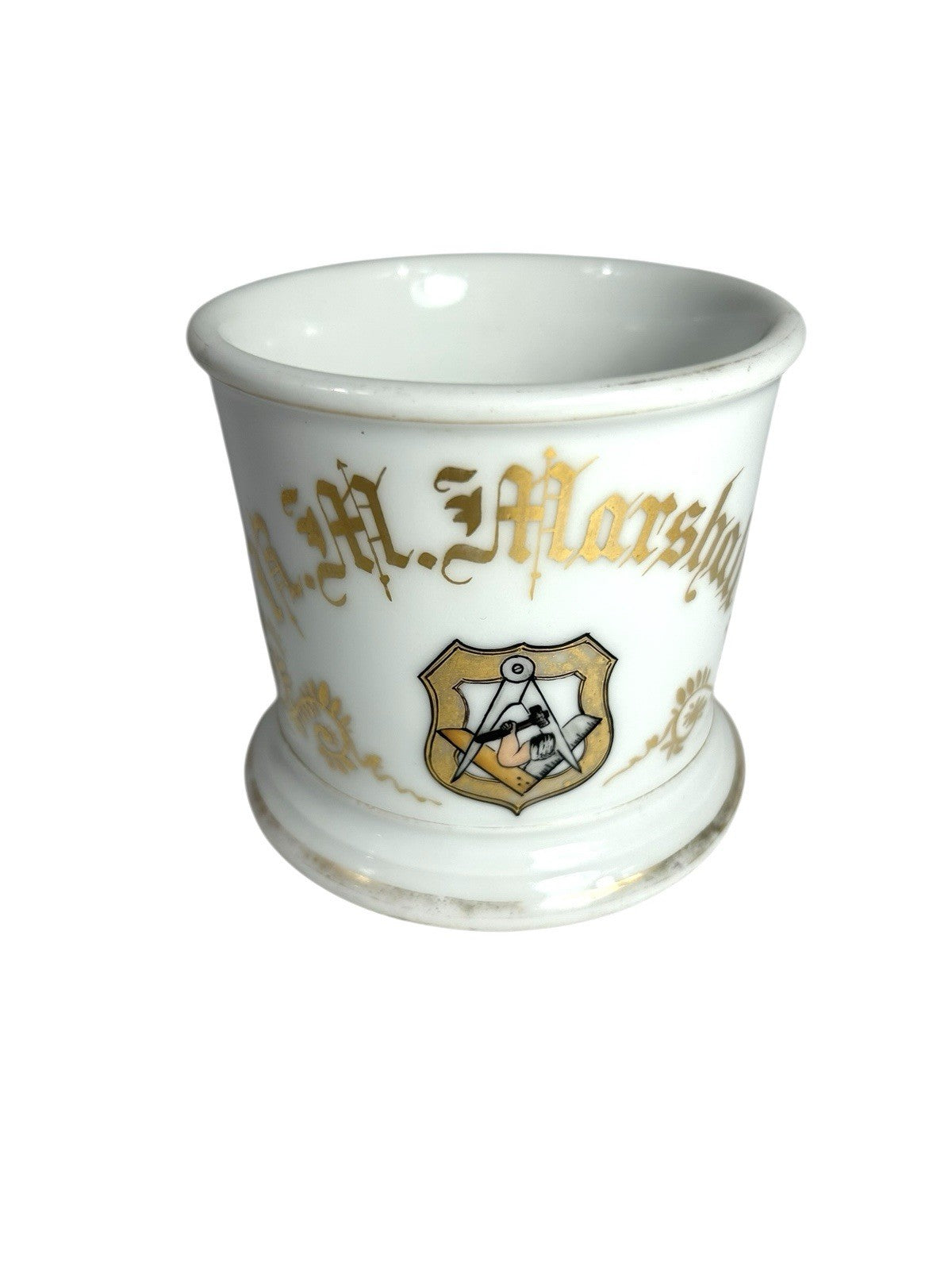 Antique Mason Masonic Occupational Shaving Mug RM Marshall