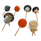 Vintage Japan Spun Cotton Halloween Cupcake Picks (Set of 8)