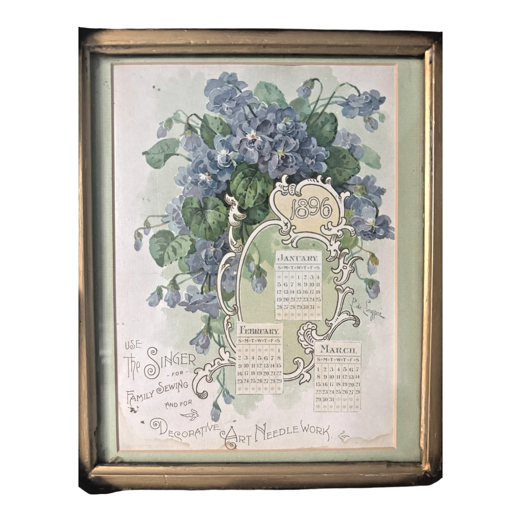 Antique 1896 Collectible Singer Sewing Advertising Calendar by Paul de Longpré