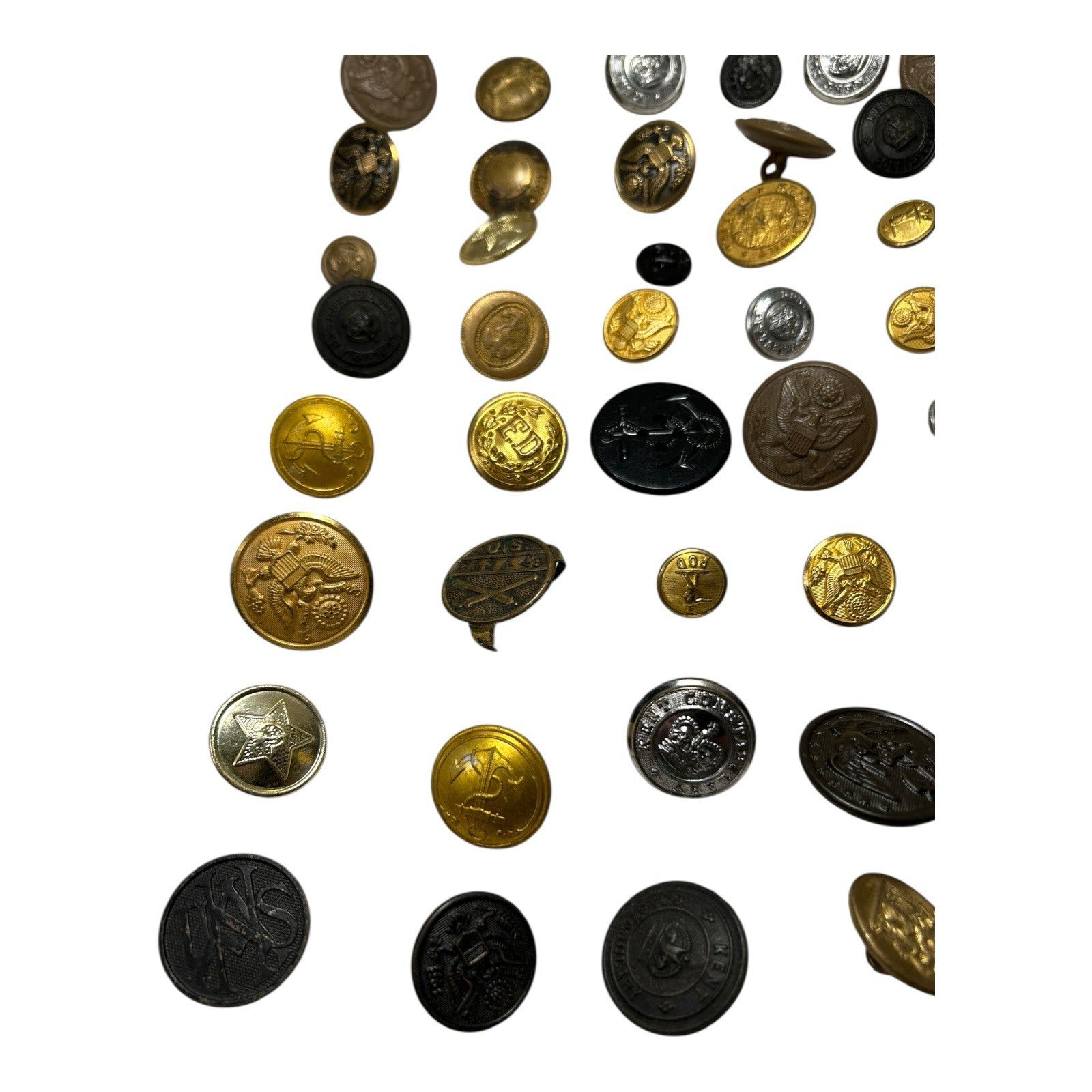 Vintage Lot of 120 Retired Police, Military & Fire Buttons