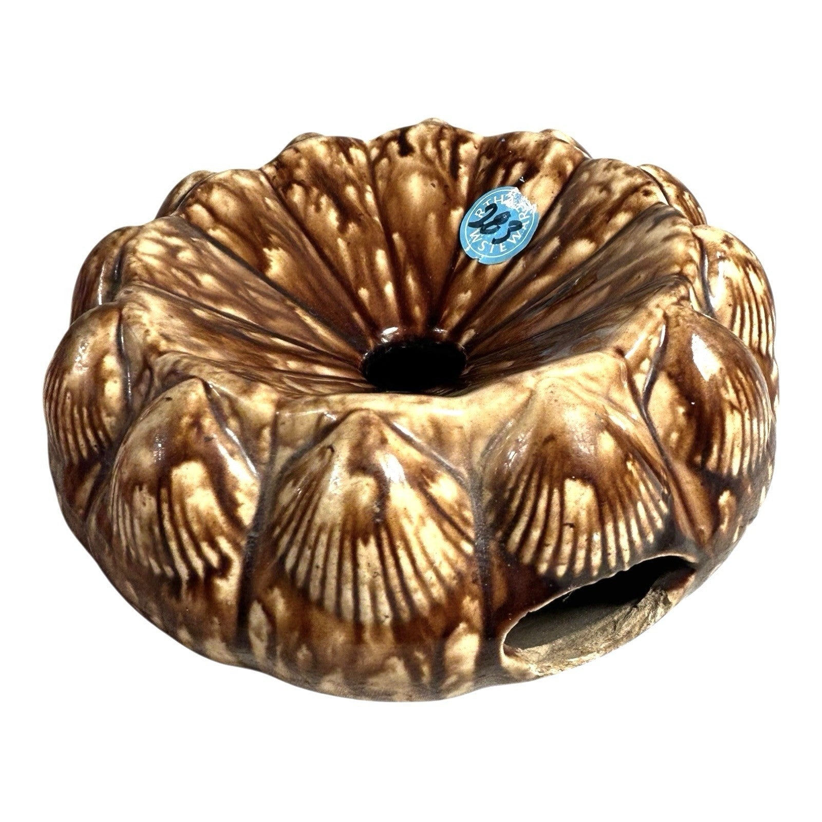 Antique Rockingham Bennington Clam Shell Spittoon Owned by Martha Stewart
