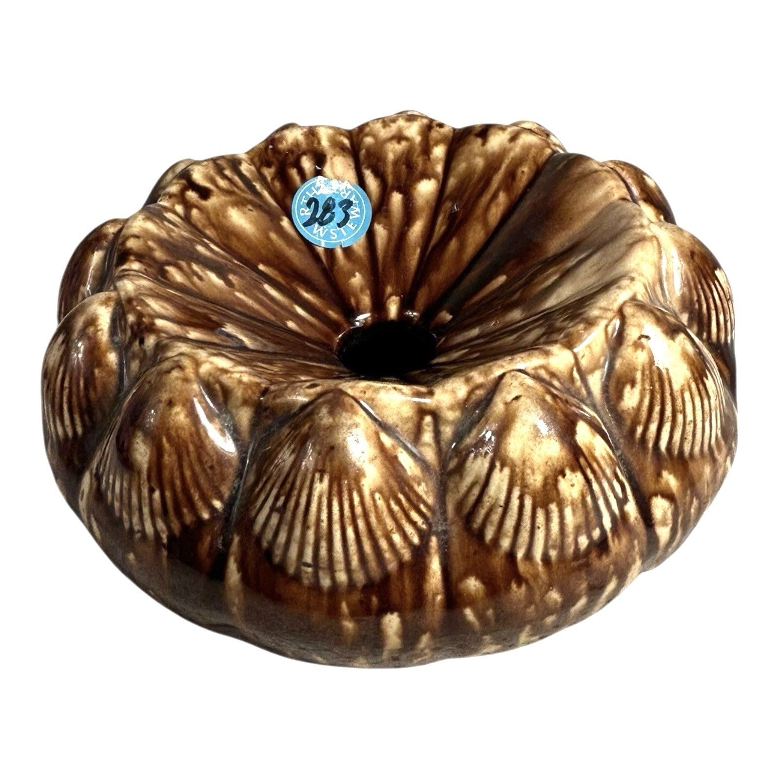 Antique Rockingham Bennington Clam Shell Spittoon Owned by Martha Stewart