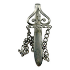 Antique Savory Miniature Sword Chatelaine Fob with Chain