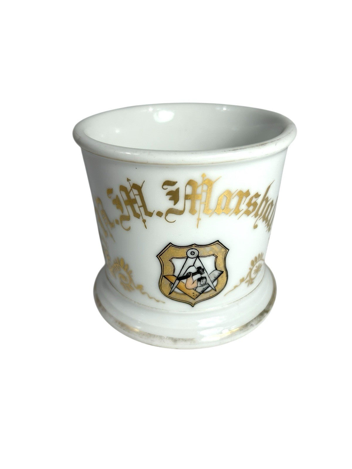 Antique Mason Masonic Occupational Shaving Mug RM Marshall