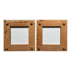 Vintage French Villeroy & Boch Breton Couple Folk Art Trivets - Framed Pair