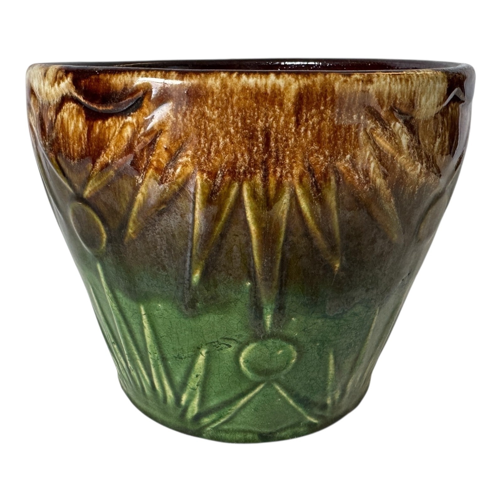 Vintage RRP Roseville Ohio Sunburst Sun & Moon Pottery Jardiniere Planter