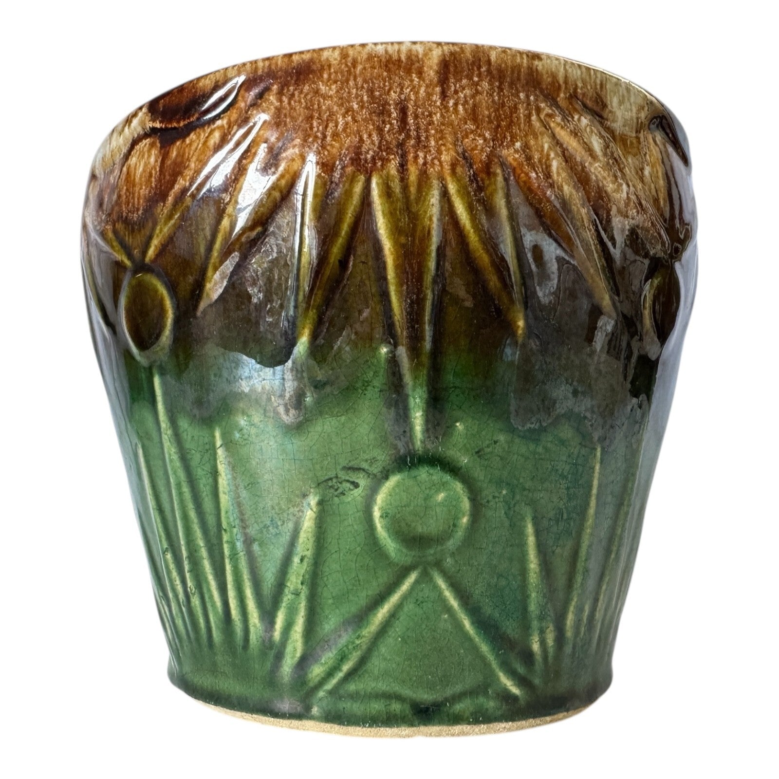 Vintage RRP Roseville Ohio Sunburst Sun & Moon Pottery Jardiniere Planter