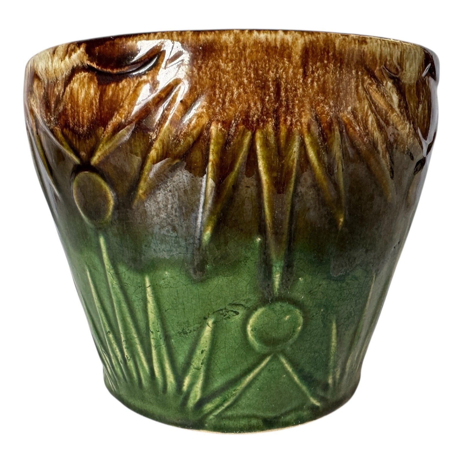Vintage RRP Roseville Ohio Sunburst Sun & Moon Pottery Jardiniere Planter