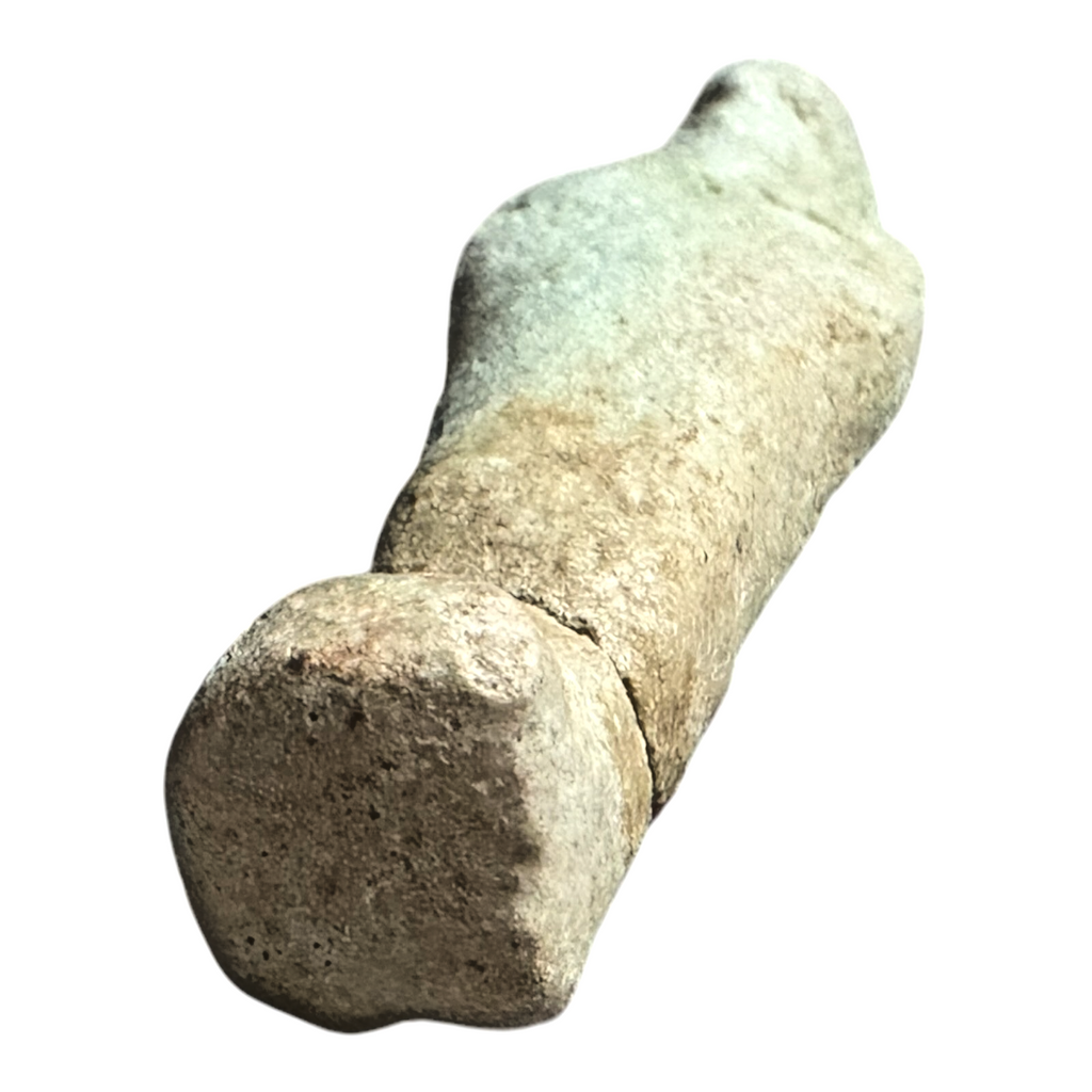 Ancient Egyptian Hand-Carved Faience Glazed Stone Ushabti Figure - Tomb Art