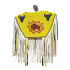 Vintage Native American Beaded Powwow Vest Regalia Buffalo Fringe, US / Canada