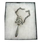 Antique Savory Miniature Sword Chatelaine Fob with Chain