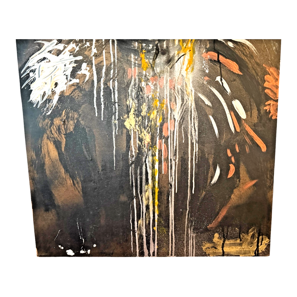 Vintage Large Original Abstract Expressionist Painting "Buffalo Woman" - Signed