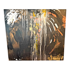 Vintage Large Original Abstract Expressionist Painting "Buffalo Woman" - Signed
