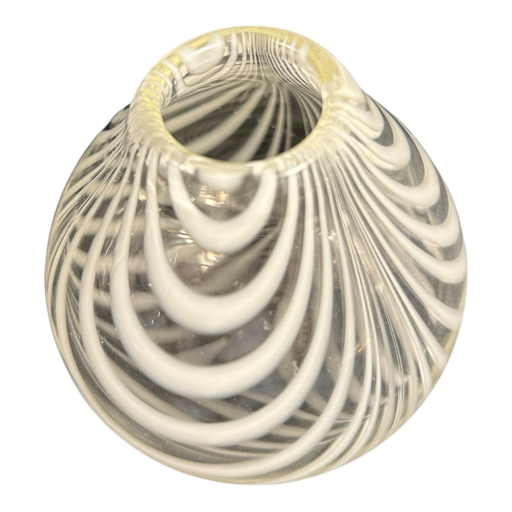 Vintage Handblown Tear Drop Swirl Design Art Glass Vase - Signed, Maija Carlson