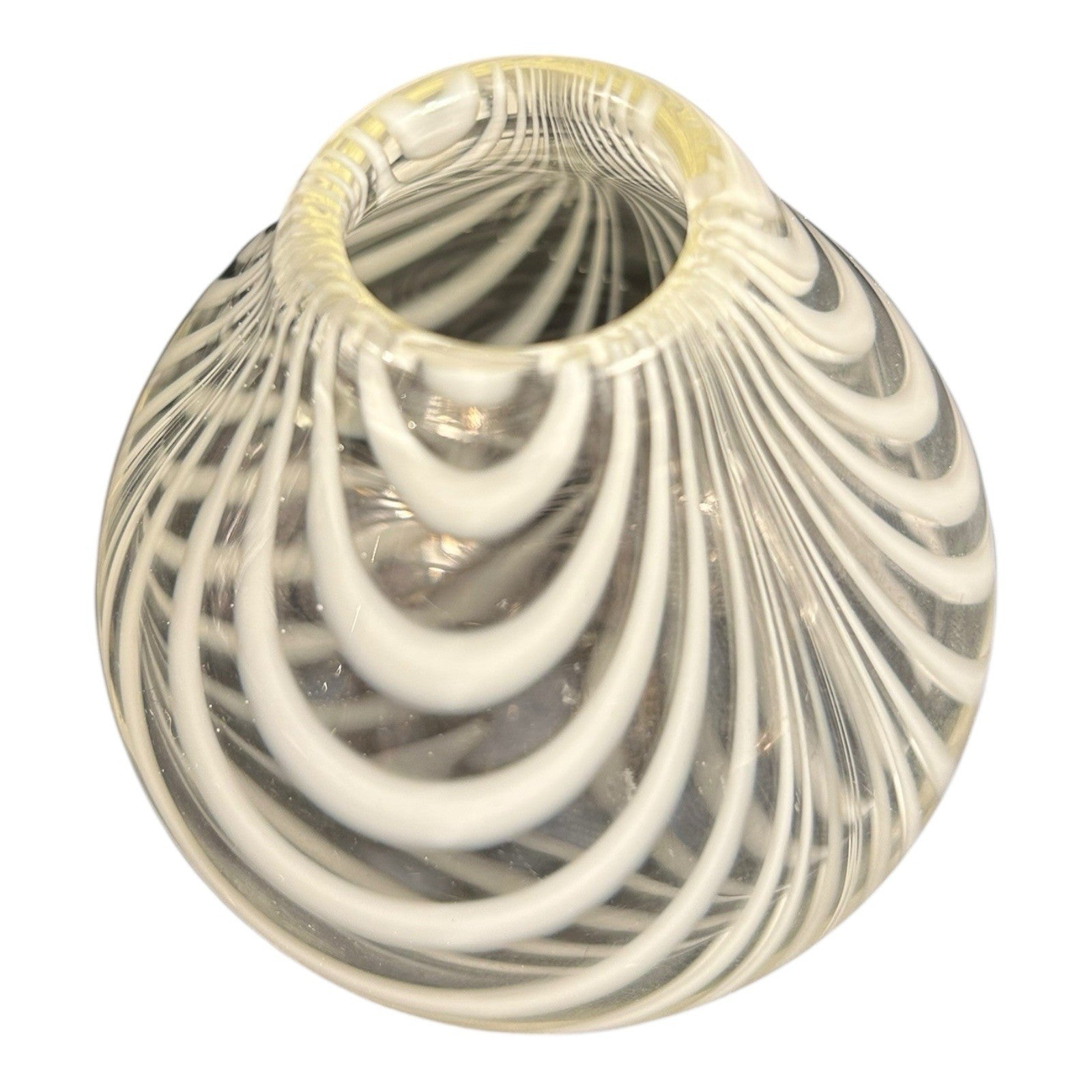 Vintage Handblown Tear Drop Swirl Design Art Glass Vase - Signed, Maija Carlson