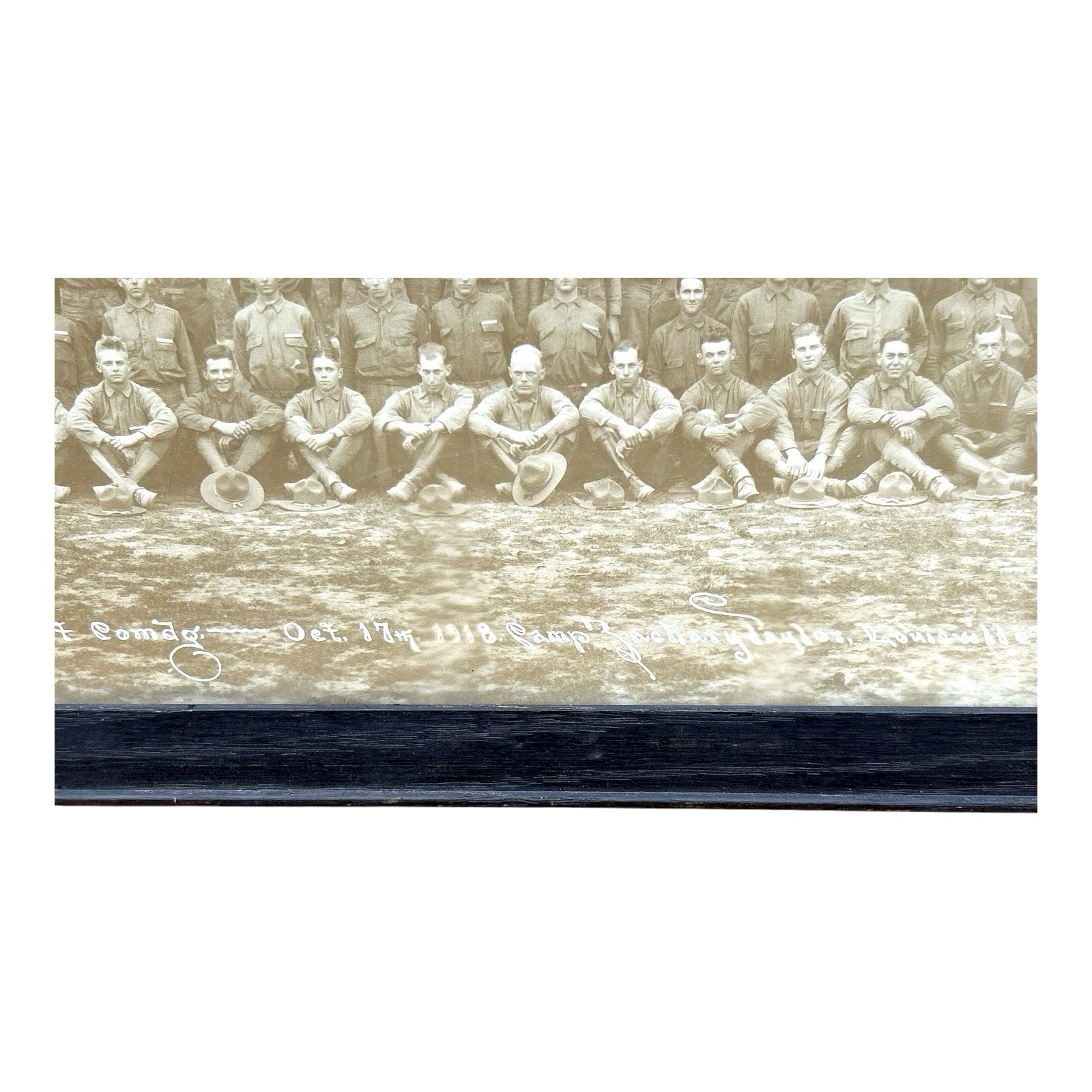 Antique WWI Panoramic Photo Camp Zachary Taylor Louisville KY - Framed Yard Long