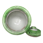 Antique Staffordshire Green Peafowl Spatterware Spongeware Lidded Sugar Bowl