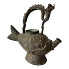Antique Asian Indonesian Bronze Fish Dragon Effigy Water Pot – Museum Provenance