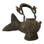 Antique Asian Indonesian Bronze Fish Dragon Effigy Water Pot – Museum Provenance