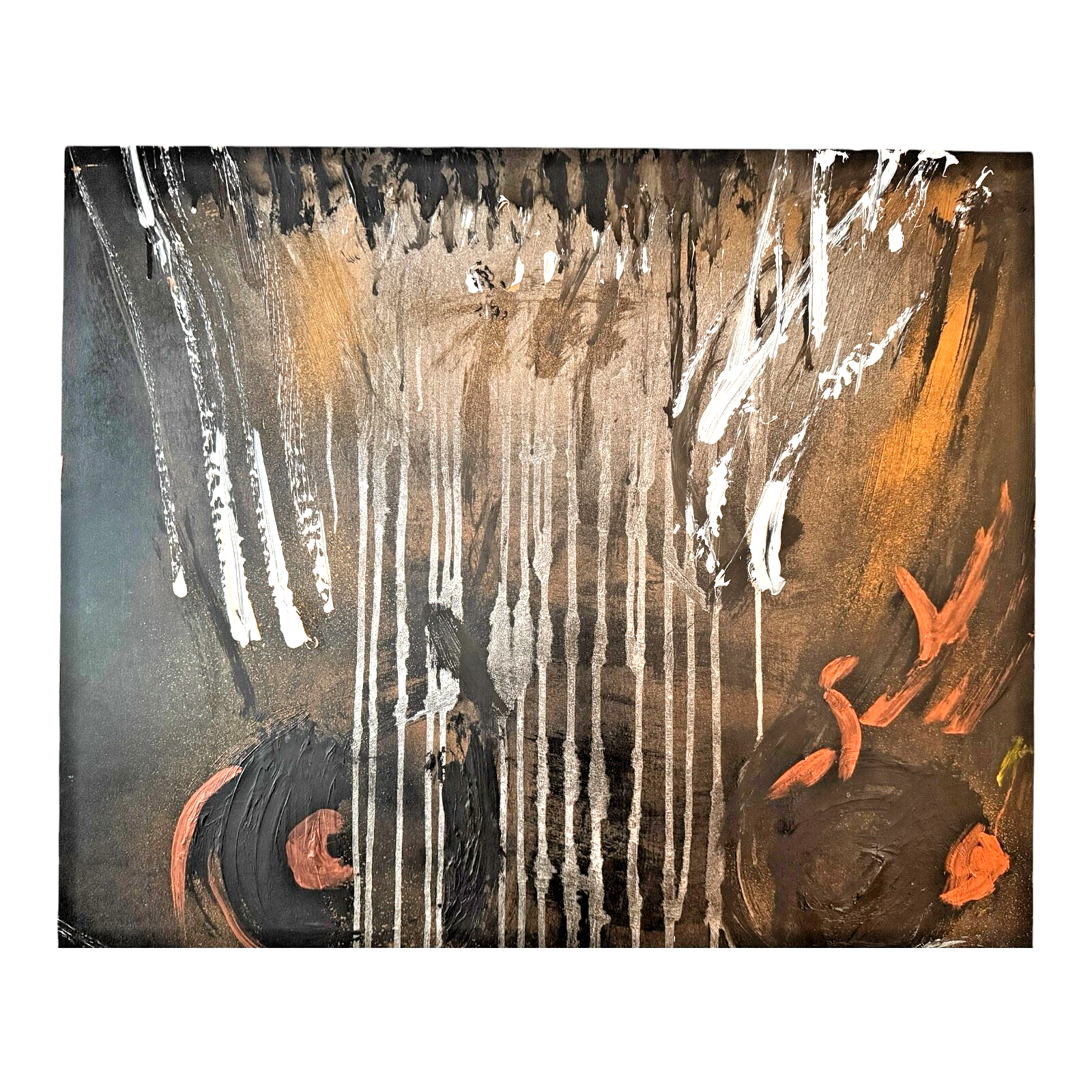 Vintage Large Original Abstract Expressionist Painting "Buffalo Woman" - Signed