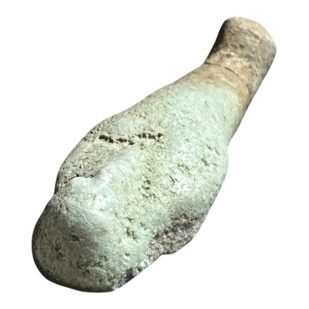 Ancient Egyptian Hand-Carved Faience Glazed Stone Ushabti Figure - Tomb Art