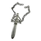 Antique Savory Miniature Sword Chatelaine Fob with Chain
