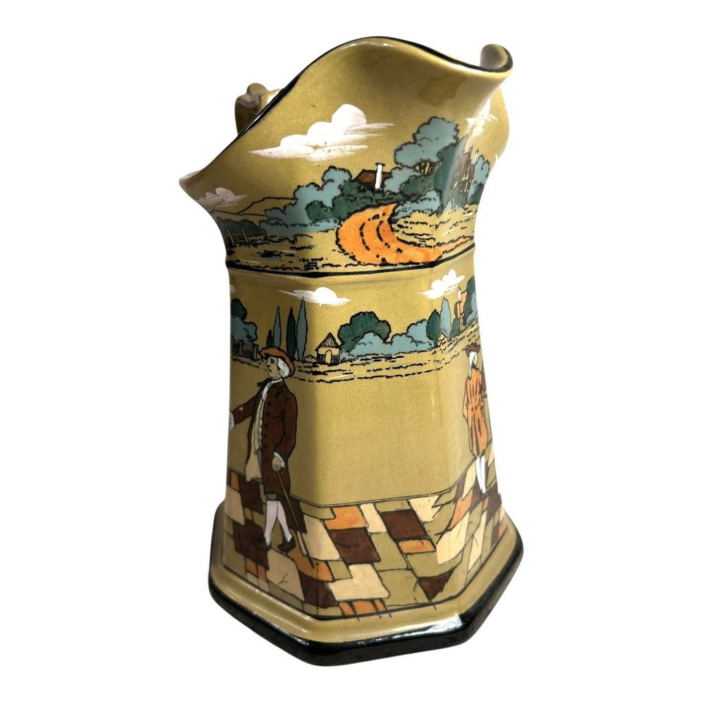 Antique Buffalo Pottery Deldare Ware Pitcher - Ye Village Street Series