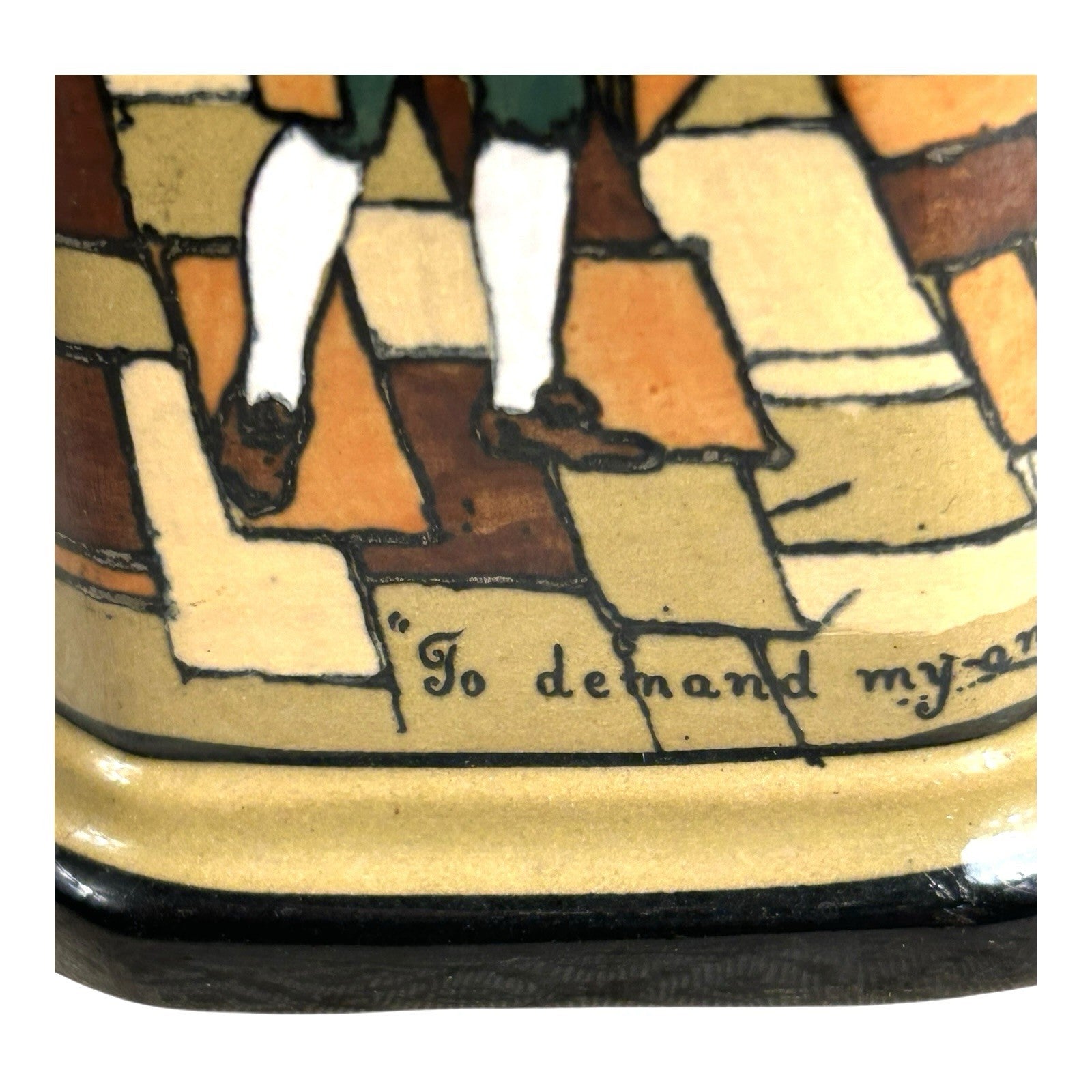 Antique Buffalo Pottery Deldare Ware Pitcher - Ye Village Street Series