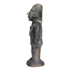 Antique Pre-Columbian West Mexico Blackware Pottery Standing Whistle Figure