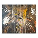 Vintage Large Original Abstract Expressionist Painting "Buffalo Woman" - Signed