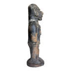 Antique Pre-Columbian West Mexico Blackware Pottery Standing Whistle Figure