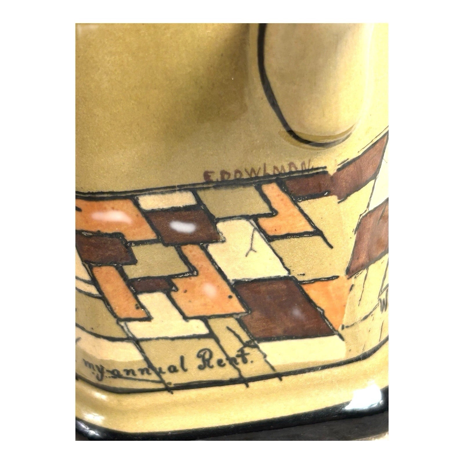 Antique Buffalo Pottery Deldare Ware Pitcher - Ye Village Street Series