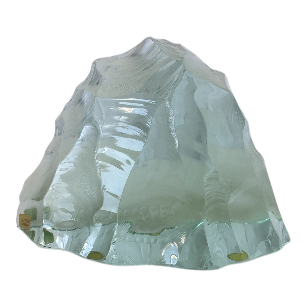 Vintage Kosta Boda Glass Iceberg Sculpture Viking Ship by Vicke Lindstrand