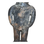 Antique Pre-Columbian West Mexico Blackware Pottery Standing Whistle Figure