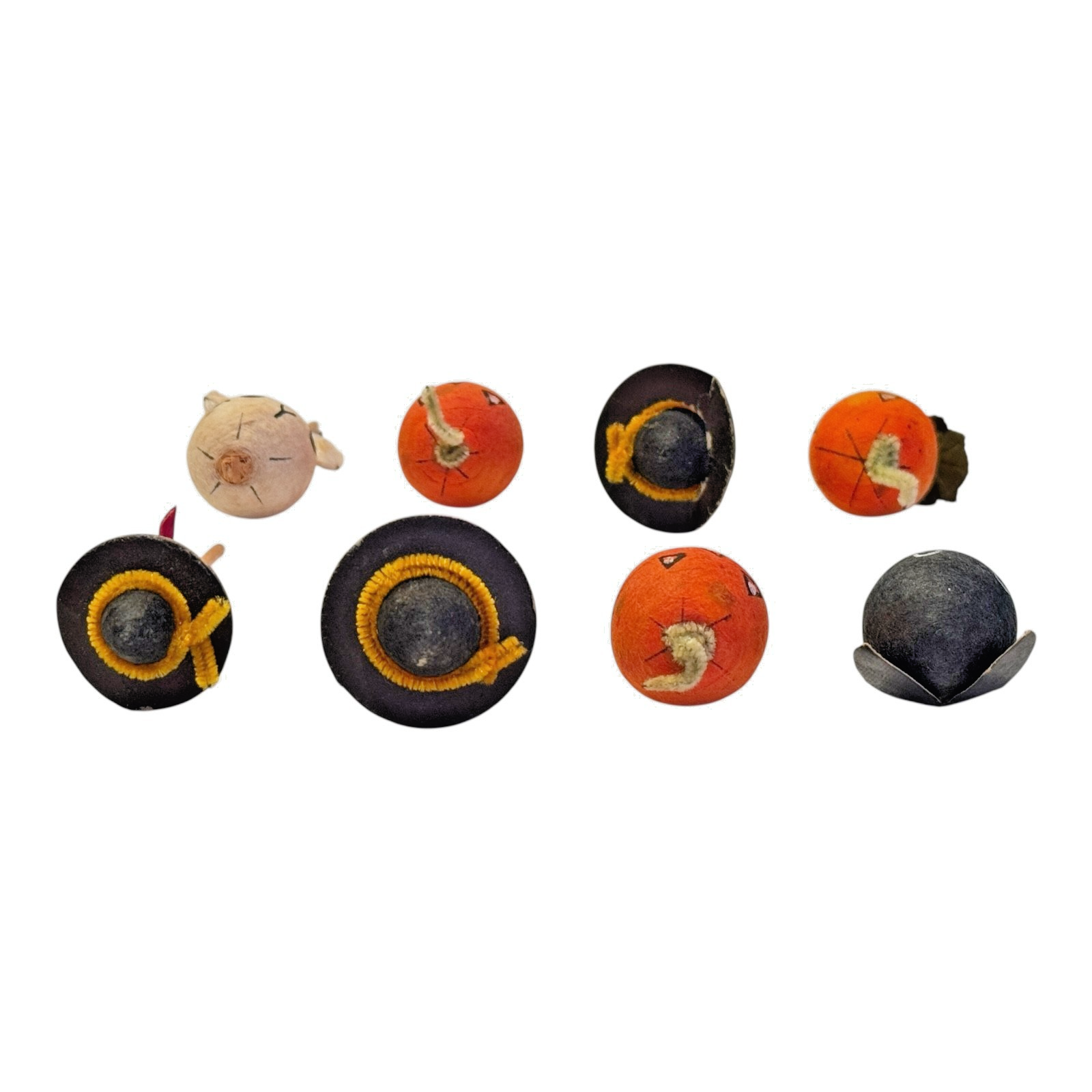 Vintage Japan Spun Cotton Halloween Cupcake Picks (Set of 8)