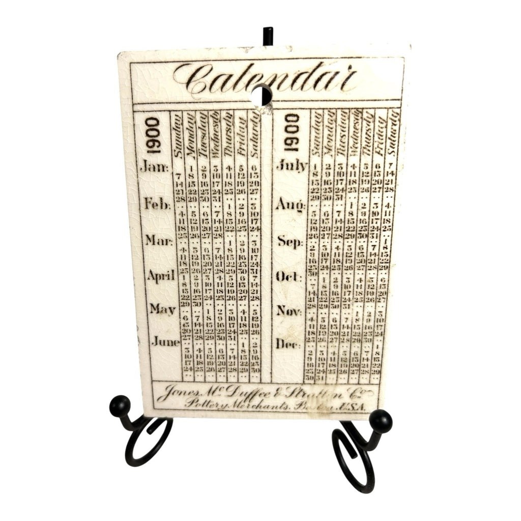 Antique Wedgwood 1900 Calendar Advertising Tile John Hancock House