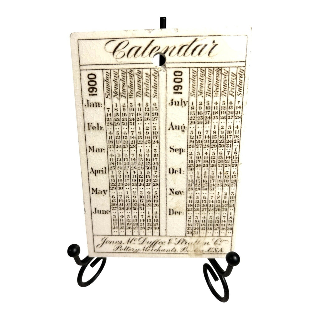 Antique Wedgwood 1900 Calendar Advertising Tile John Hancock House