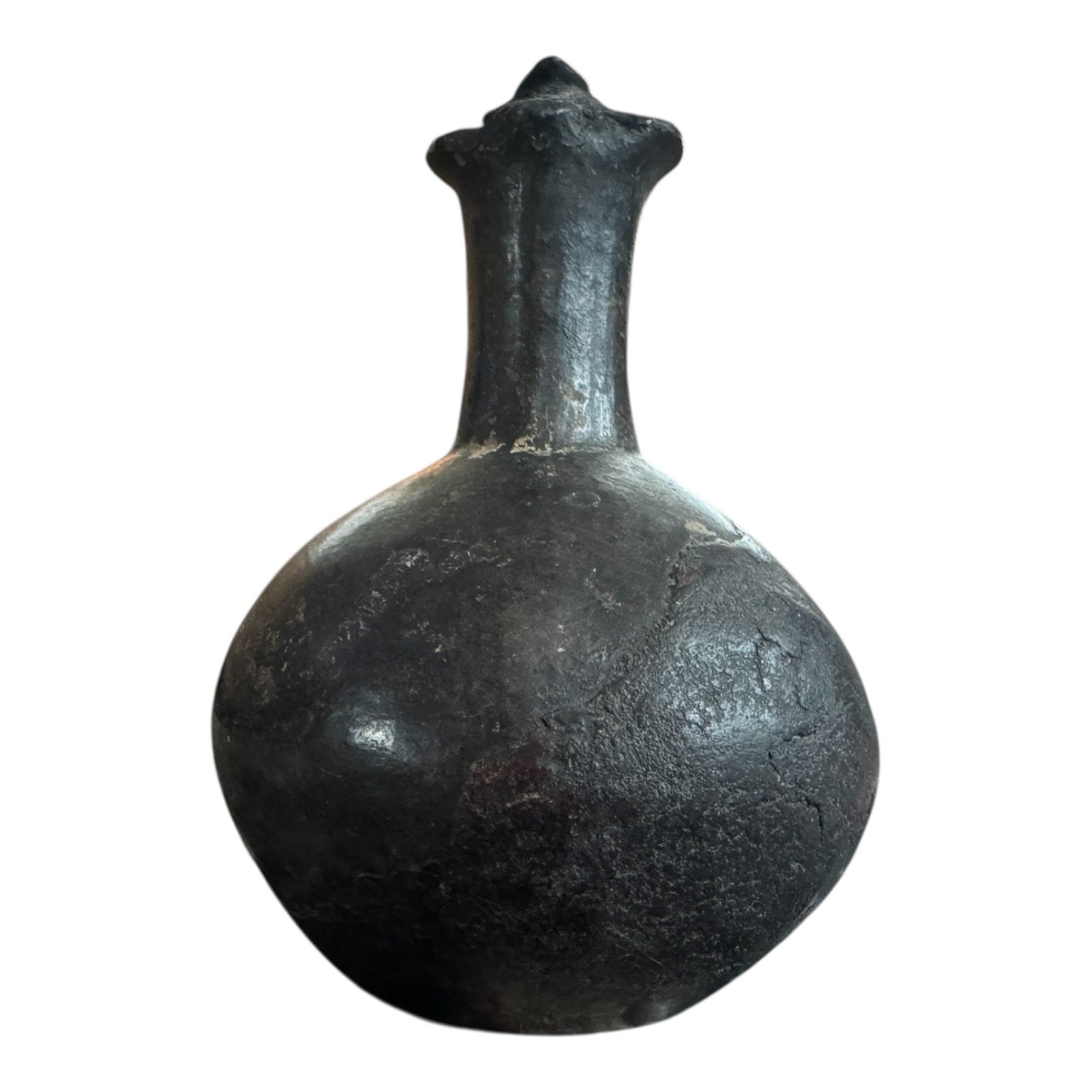 Antique Pre-Columbian Chimu Blackware Stirrup Spout Vessel
