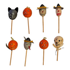 Vintage Japan Spun Cotton Halloween Cupcake Picks (Set of 8)